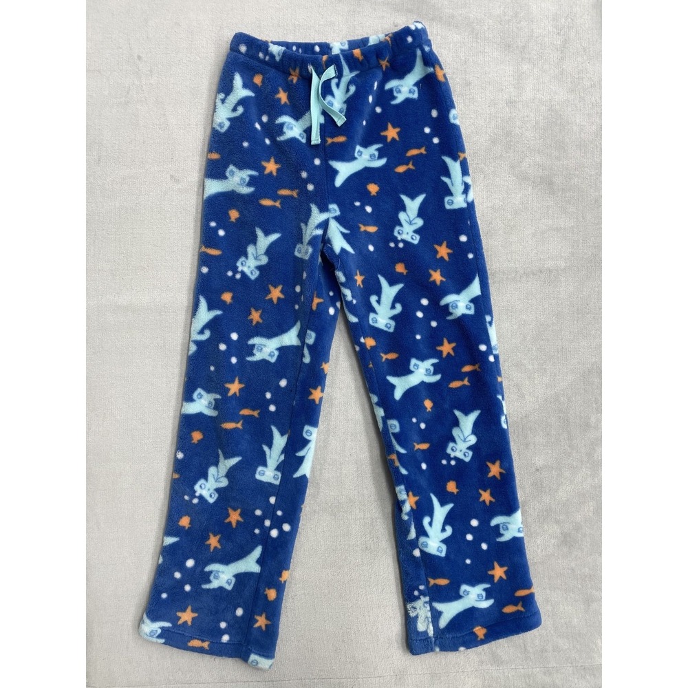 Nordstrom Kids Fleece Pajama Pants Size 8 Blue Starfish Sea Life Sleepwear